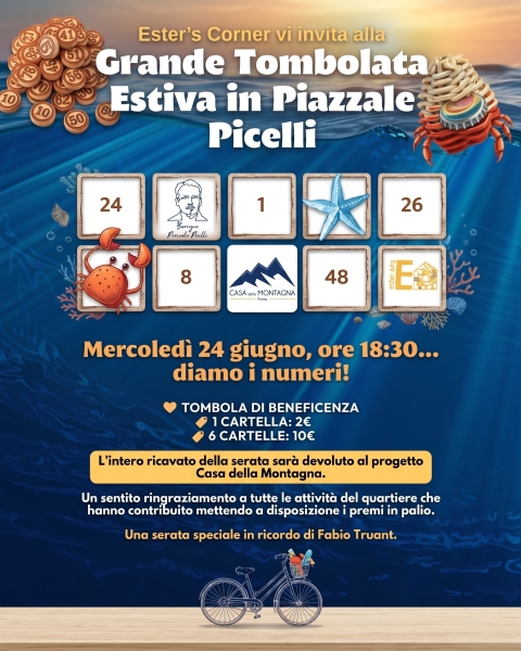 24 Giugno 2026 - Grande Tombolata Estiva in Piazzale Picelli